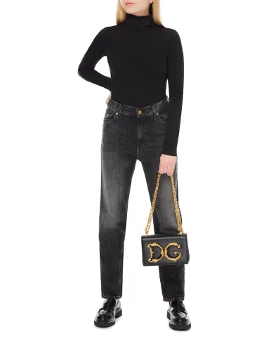 Dolce&Gabbana Кожаная сумка DG Girls Medium - Артикул: BB6498-AZ801
