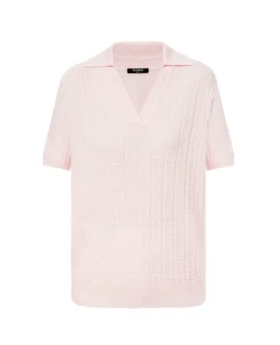 Balmain В'язане поло з монограмою з вовни - Артикул: GF1GB030KJ47