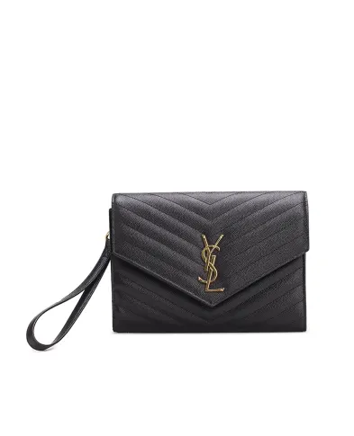 Saint Laurent Кожаный клатч Cassandre - Артикул: 617662-BOW01