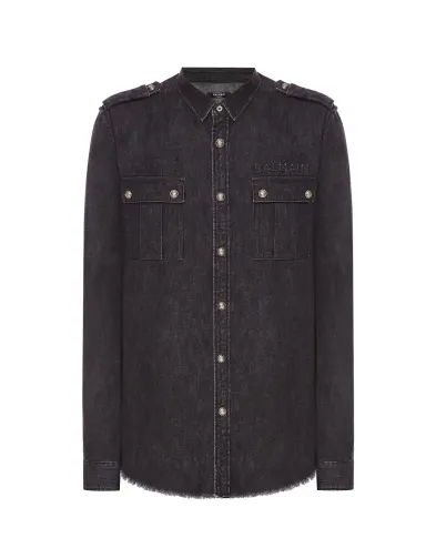 Balmain Джинсовая рубашка - Артикул: WH1HC030146D