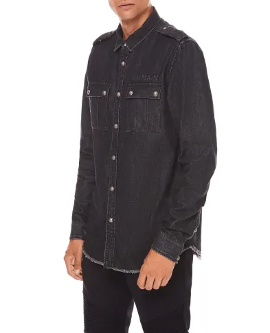Balmain Джинсовая рубашка - Артикул: WH1HC030146D