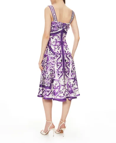 Dolce&Gabbana Платье из шелка с принтом - Артикул: F6TZBT-HI1T1
