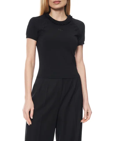 Dolce&Gabbana Футболка с кружевом и вышивкой - Артикул: F8V88Z-GDDPN