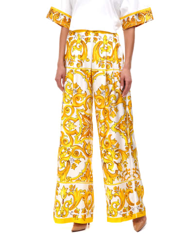 Dolce&Gabbana Шелковые штаны палаццо - Артикул: FTC63T-HI1BE