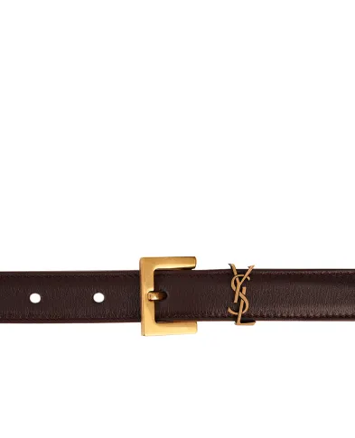 Saint Laurent Шкіряний ремінь Monogram narrow - Артикул: 554465-BOO0W