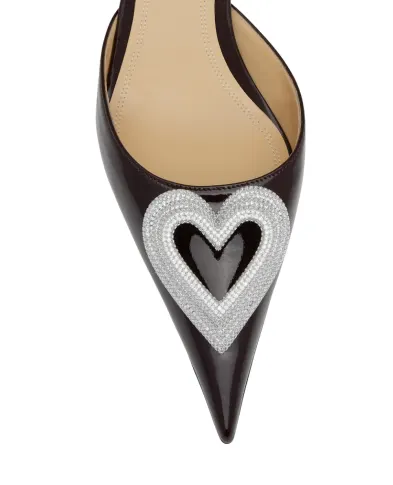 Mach&Mach Туфлі TRIPLE HEART із лакованої телячої шкіри з кристалами - Артикул: R26-S1082-65-PAT-PLB