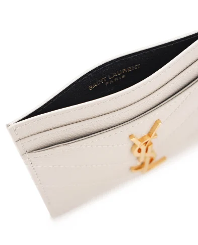 Saint Laurent Кожаная визитница - Артикул: 423291-BOW01