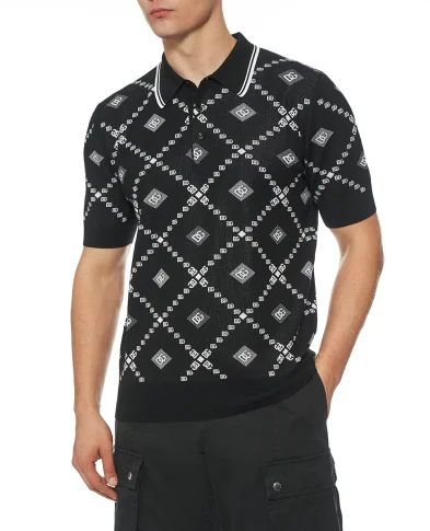 Dolce&Gabbana Джемпер-поло з вовни та шовку - Артикул: GXZ02T-JGMA7