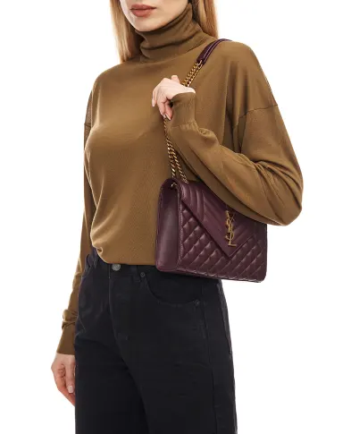 Saint Laurent Сумка Envelope Medium из овечьей кожи - Артикул: 600185-AACT7