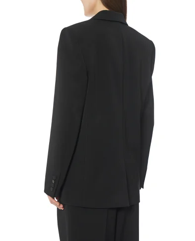 Saint Laurent Двубортный жакет с атласными лацканами - Артикул: 837658-Y7E63