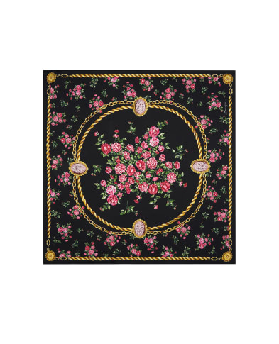 Dolce&Gabbana Шовкова хустка з квітковим принтом - Артикул: FN090R-GDDLM