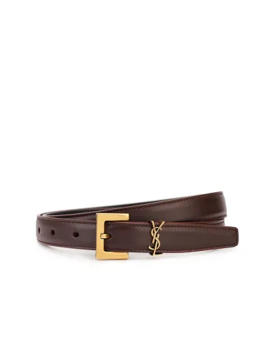 Saint Laurent Шкіряний ремінь Monogram narrow - Артикул: 554465-BOO0W