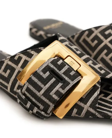 Balmain Сандалии Anthem с жаккардовой монограммой - Артикул: GN1UP158TJBM