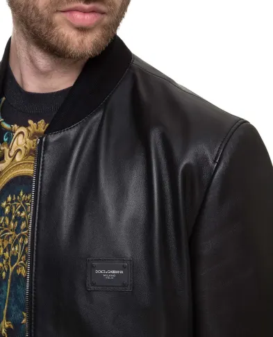 Dolce&Gabbana Кожаный бомбер - Артикул: G9PB9L-FUL89