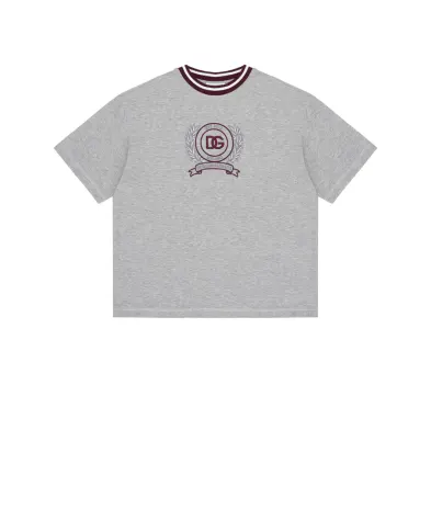 Dolce&Gabbana Детская футболка с вышивкой логотипа - Артикул: L4JTJW-G7PUZ-B