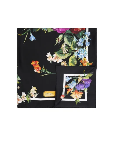 Dolce&Gabbana Хустка з шовку з квітковим принтом - Артикул: FN090R-GDC7C