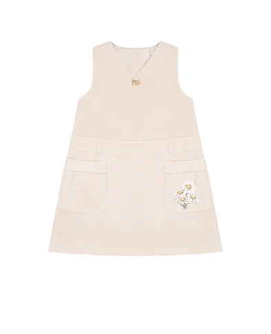 Dolce&Gabbana Детское платье из вельветового хлопка - Артикул: L24DK1-FUVB2