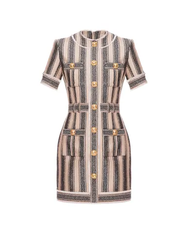 Balmain Твидовое платье - Артикул: XF1R7050XB30