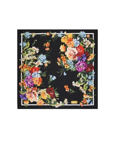Dolce&Gabbana Хустка з шовку з квітковим принтом - Артикул: FN090R-GDC7C