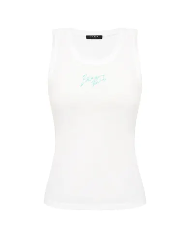 Balmain Свободная майка с принтом - Артикул: GF1EB075BD40