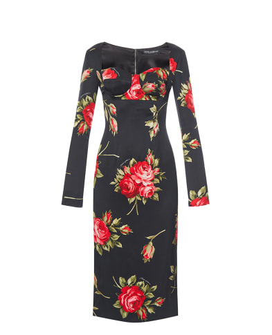Dolce&Gabbana Сукня-футляр із квітковим принтом - Артикул: F610FT-FSICD
