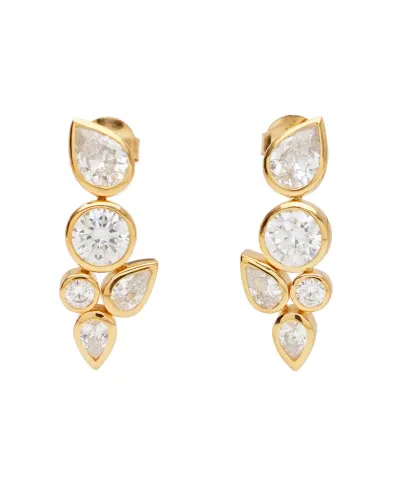Completedworks Сережки з переробленого золота з цирконієм і позолотою - Артикул: Z04