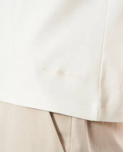 Yves Salomon Футболка з бавовняно-шовкового трикотажу - Артикул: 26EFH03458L01W