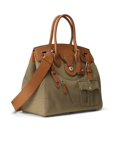 Ralph Lauren Collection Сумка из холста и кожи Soft Ricky 33 - Артикул: 435968260001