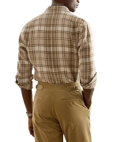 Ralph Lauren Purple Label Рубашка из льна и хлопка - Артикул: 790977158001