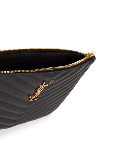 Saint Laurent Кожаный клатч Monogram - Артикул: 379039-CWU01