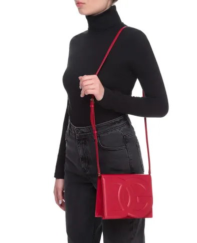 Dolce&Gabbana Кожаная сумка DG Logo Small - Артикул: BB7287-AW576