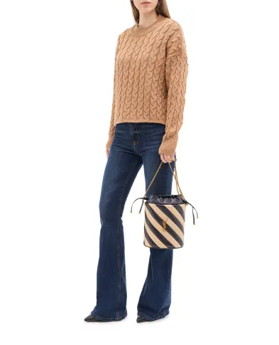 Saint Laurent Кожаная сумка Alix Gold - Артикул: 734949-AABR6