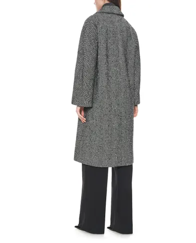 Dolce&Gabbana Довге пальто з вовни з шевронним візерунком - Артикул: F0W4JT-FCZAJ