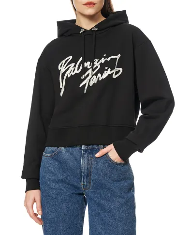 Balmain Худи с принтом логотипа и завязками - Артикул: GF1JR030BD41