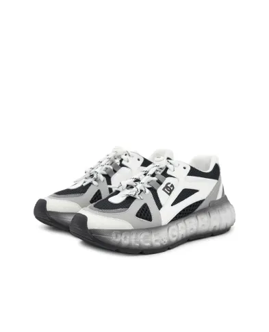 Dolce&Gabbana Детские кроссовки DG Bounce 12 из нейлона и телячьей кожи - Артикул: DA5290-AX260-L