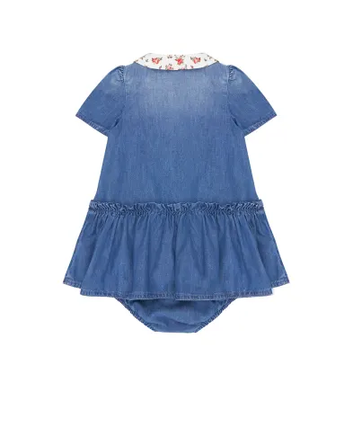 Dolce&Gabbana Дитяча джинсова сукня з вишивкою логотипу - Артикул: L24DO6-LDD72