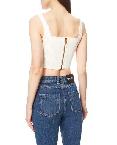 Balmain Укорочений топ Balmain на ґудзиках - Артикул: GF1AD214DG14