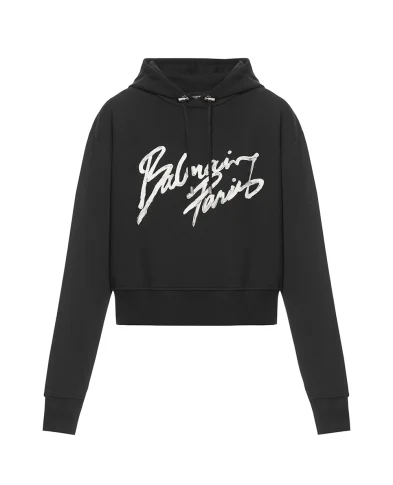 Balmain Худи с принтом логотипа и завязками - Артикул: GF1JR030BD41