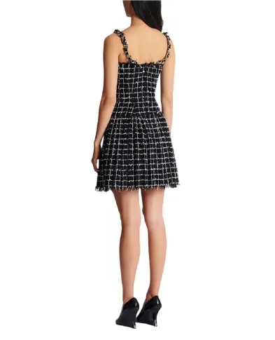 Balmain Твідова сукня з ланцюжками на бретелях - Артикул: GF1R5163XL62