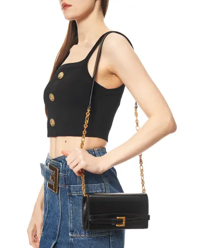 Balmain Клатч Shuffle із телячої шкіри - Артикул: GN1ON259LMTE