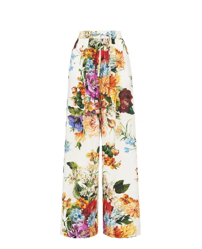 Dolce&Gabbana Штани з квітковим принтом - Артикул: FTDCOT-HS5TR