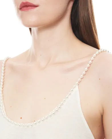 Stella McCartney Топ із перлинними бретелями - Артикул: 6J04323SQA29