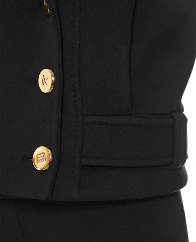 Balmain Двобортне вкорочене пальто із вовни - Артикул: FF1UA095WD10