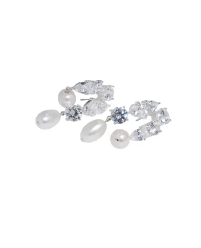 Completedworks Сережки з переробленого срібла з перлами та цирконієм - Артикул: Z57