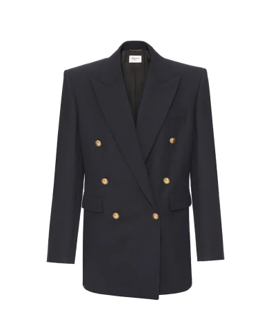 Saint Laurent Двухбортный жакет из шерсти - Артикул: 834867-Y5K32