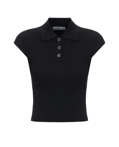 Dolce&Gabbana Поло трикотажне в рубчик - Артикул: FXZ41Z-JFMHG