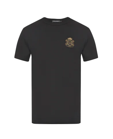 Dolce&Gabbana Футболка з геральдичною аплікацією - Артикул: G8PT1Z-G7PZU