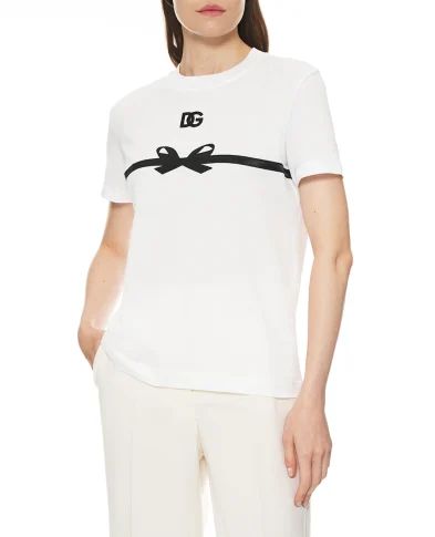 Dolce&Gabbana Футболка с вышитым логотипом - Артикул: F8V42Z-GDC6B