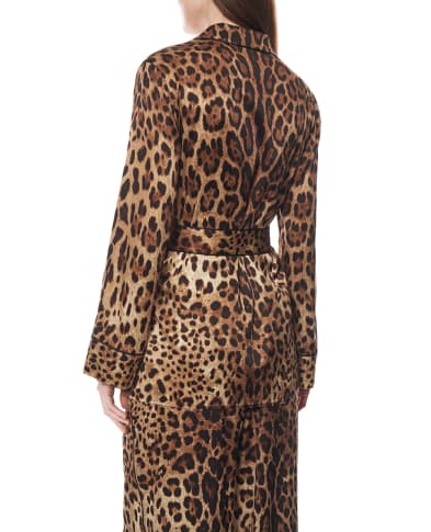 Dolce&Gabbana Пижамная рубашка из шёлка - Артикул: F5I89T-FSAXY