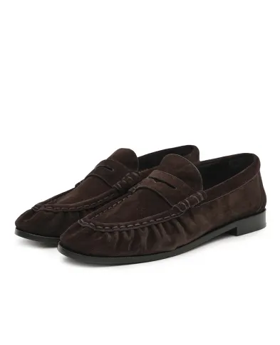 Saint Laurent Лоферы из телячьей замши - Артикул: 818908-2W5AA